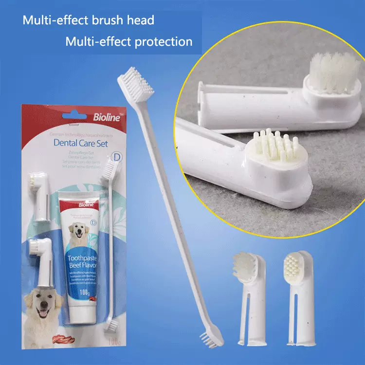 Oem Private Label Beef Flavor Pet Grooming Dog Cat Toothpaste With Toothbrush